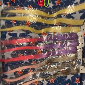 9 pcs colour hair hair extensions clip in